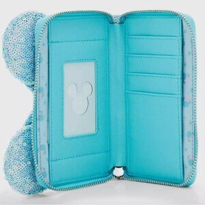 NWT Loungefly Disney Minnie Mouse Sequin Bow Small Zip wallet